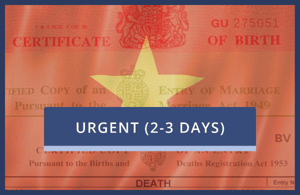 Vietnam Urgent - No Certification